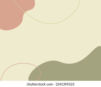 Abstract background template. Contemporary collage with organic shapes and line in pastel colors. for wall framed prints, canvas prints, poster, home decor, cover, wallpaper. Vector Illustration