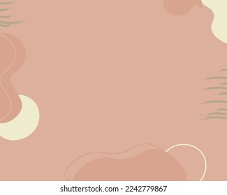 Abstract background template. Contemporary collage with organic shapes and line in pastel colors. for wall framed prints, canvas prints, poster, home decor, cover, wallpaper. Vector Illustration