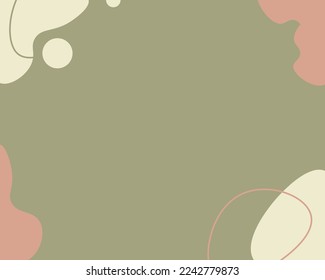 Plantilla de fondo abstracta. Collage contemporáneo con formas orgánicas y línea en colores pastel. para impresiones enmarcadas en la pared, impresiones de lona, afiche, decoración doméstica, cubierta, papel pintado. Ilustración vectorial