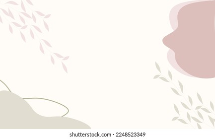 Abstract background template. Contemporary collage with organic shapes and line in pastel colors. for wall framed prints, canvas prints, poster, home decor, cover, wallpaper. Vector Illustration