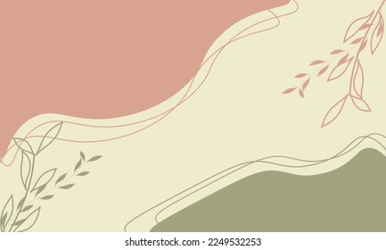 Abstract background template. Contemporary collage with organic shapes and line in pastel colors. for wall framed prints, canvas prints, poster, home decor, cover, wallpaper. Vector Illustration