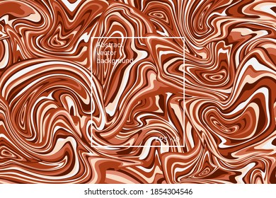 Abstract background template with curved lines. Rusty red, brick tone. Optical illusion of space distortion. Vector