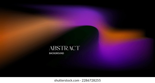 Abstract background template dark design neon violet and orange gradient color on black