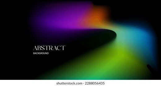 Plantilla de fondo abstracto diseño oscuro con forma de color de degradado de neón arcoiris sobre negro