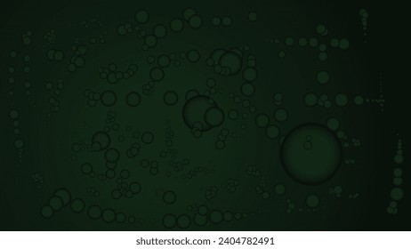 abstract background or template with dark green bubbles