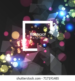 Abstract Background Template Design over Rectangular Frame  - Vector Illustration