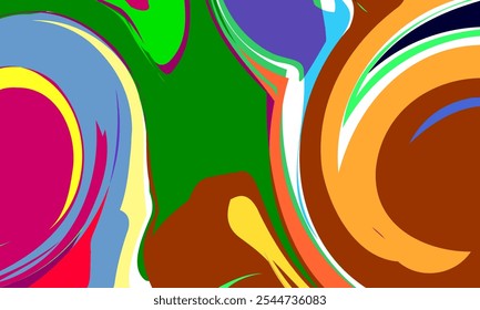 ABSTRACT BACKGROUND TEMPLATE DESIGN STYLE. VECTOR ILLUSTRATION DESIGN, VIBRANT MARBLING. COLORFUL BACKDROP. PSYCHEDELIC PAINT ABSTRACTION. MARBLE PATTERN