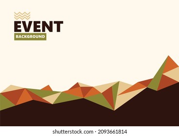 Plantilla de fondo abstracta para eventos, representaciones artísticas, portadas, afiches, folletos y otras publicaciones. Patrón de triángulos poligonales utilizando colores otoñales.