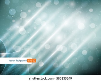 Abstract background template festive defocused rays lights and stars in vector