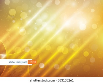 Abstract background template festive defocused rays lights and stars in vector