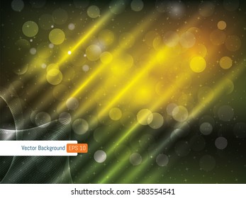 Abstract background template festive defocused rays lights and stars in vector