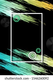 Abstract background template. Frame with bright brush strokes. Graphic design templates for banners, flyers, posters. Corporate design. Vector illustration