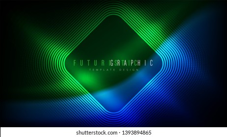 An abstract background template in futuristic style.  It is suitable for being as a template, landing page in science, business or technology related theme.