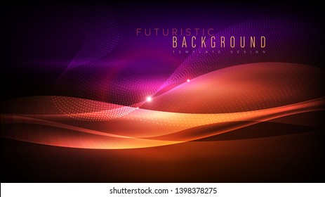 An abstract background template in futuristic style.  It is suitable for being as a template, landing page in science, business or technology related theme.