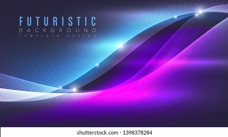 An abstract background template in futuristic style.  It is suitable for being as a template, landing page in science, business or technology related theme.