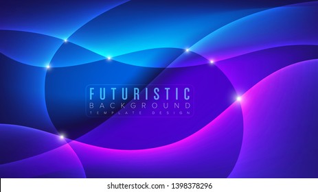 An abstract background template in futuristic style.  It is suitable for being as a template, landing page in science, business or technology related theme.