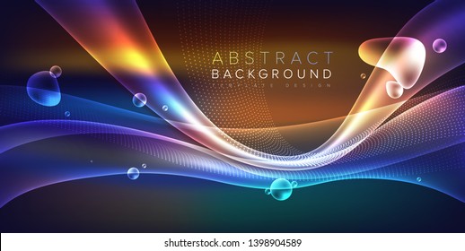 An abstract background template in futuristic style.  It is suitable for being as a template, landing page in science, business or technology related theme.