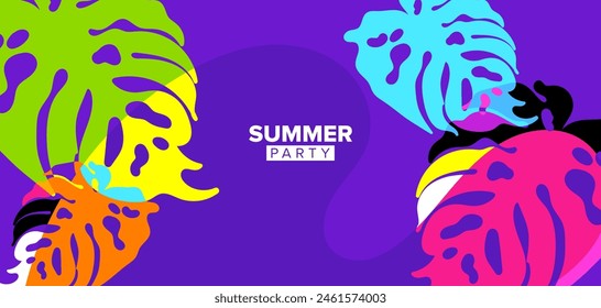 ilustración de Plantilla de fondo abstracto para la colección de verano