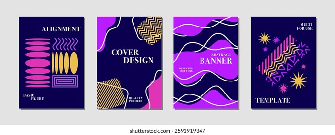 Abstract background  template layout design. This is a retro futuristic template design creative vector illustration. Design for book cover, brochure, poster, banner, handbill, flyer, marketing