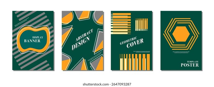 Design de layout de modelo de plano de fundo abstrato. Este é um modelo de creme cinza verde laranja design criativo ilustração vetorial. Design para capa, brochura, cartaz, banner, folheto, folheto, marketing