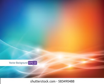 Abstract background template lights defocused in motion in vector