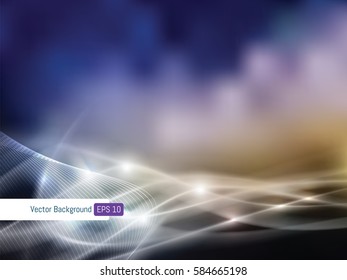 Abstract background template lights defocused in motion in vector
