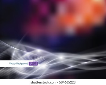 Abstract background template lights defocused in motion in vector
