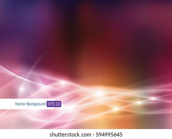 Abstract background template lights defocused in motion in vector