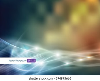 Abstract background template lights defocused in motion in vector