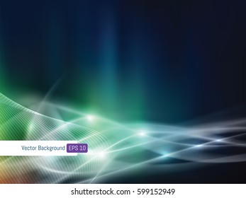 Abstract background template lights defocused in motion in vector