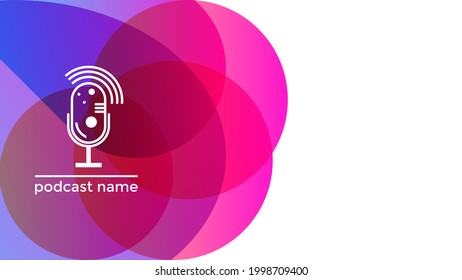 ABSTRACT BACKGROUND TEMPLATE PODCAST MICROPHONE DESIGN. GRADIENT COLOR WITH COPY SPACE AREA. GOOD FOR COVER DESIGN, BANNER, WEB,SOCIAL MEDIA