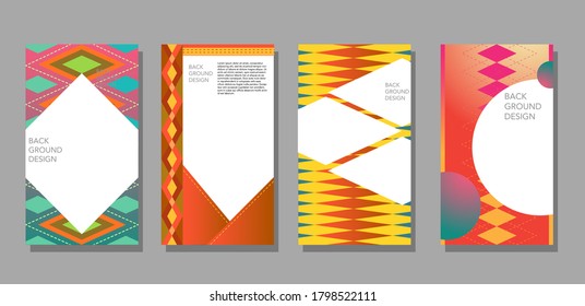 Abstract Background Template Set. A colorful geometric for Cover, book, social media story, Banner, Poster and Page Layout Design and many more with 1080x1920 px size.