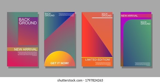 Abstract Background Template Set. Trendy abstract colorful geometric and curve vector for Cover, book, social media story, Banner, Poster and Page Layout Design and many more with 1080x1920 px size.