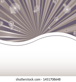 Abstract background template with sun baubles and waved strip