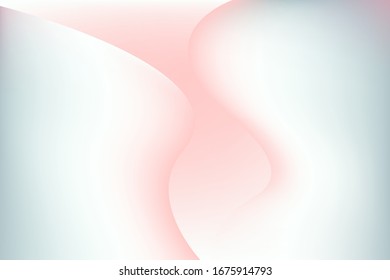 Abstract background template vector  design with 3D  fluid elements. Soft gradient illustration with light blue, pink colors