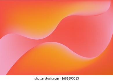 Abstract background template vector  design with 3D  shapes. Gradient illustration with blue, orange, pink colors