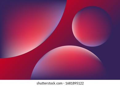 Abstract background template vector  design with 3D  shapes. Gradient illustration with blue, purple, pink colors