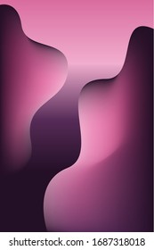 Abstract background template vector  design with 3D  shapes. Gradient illustration with blue, purple, pink colors