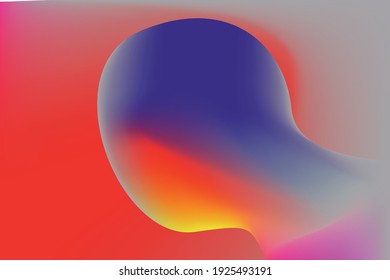 Abstract background template vector design with 3D  shapes. Gradient illustration with neon colors