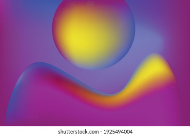 Abstract background template vector design with 3D shapes. Gradient illustration