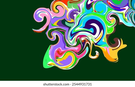 MODELO DE PLANO DE FUNDO ABSTRATO. ILUSTRAÇÃO VETORIAL, MARMOREAMENTO VIBRANTE. FUNDO COLORIDO. ABSTRAÇÃO DE TINTA PSICODÉLICA. DESIGN DE CONCEITO DE ESTILO DE PADRÃO DE MÁRMORE
