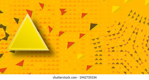 Abstract background template for websites, banners, business cards, invitations. Retro color.Yellow Triangle Background. Bright, happy glowing yellow triangle background. Eps10 vector illustration.