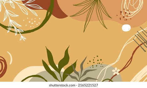 Plantillas de fondo abstractas con elementos florales y geométricos. Adecuado para publicaciones en medios sociales, diseño de banners y propósitos web.