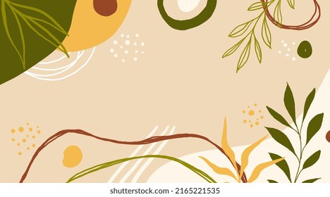 Abstract background templates with floral and geometric element. Suitable for social media posts, banners design and web purpose.