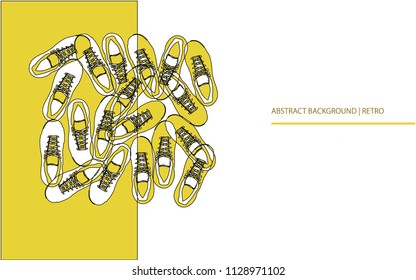 Abstract background. Tennis shoes. Sneakers background. Retro background.