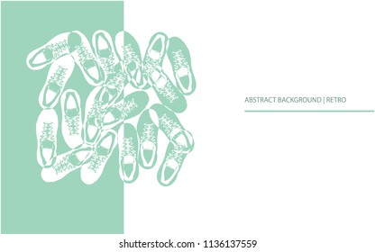 Abstract background. Tennis shoes. Sneakers background. Retro background.