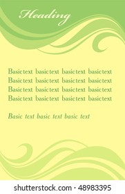 abstract background with text and green elements