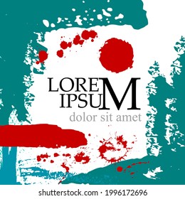 Abstract background for text. With handmade items. Brush strokes. Vector illustration