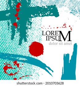 Abstract background for text. With handmade items. Brush strokes. Vector illustration