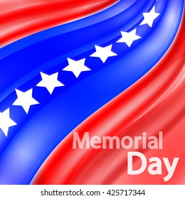 Abstract background with text, Memorial Day, flag design for holidays, vector illustration